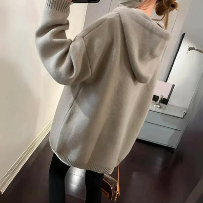 Damen-Hoodie mit Smiley-Motiv – weiches Fleece, lockere Passform, perfekt für den Alltag und entspannte Anlässe 3