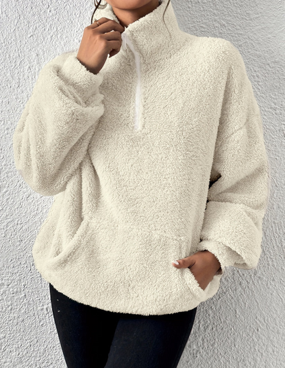 Damen-Fleecejacke aus weichem Fleece mit entspannter Passform – perfekt für kalte Wintertage 3