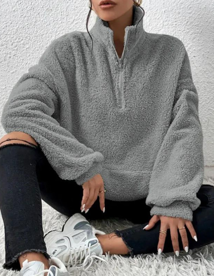 Damen-Fleecejacke aus weichem Fleece mit lockerer Passform – perfekt für kalte Wintertage 6