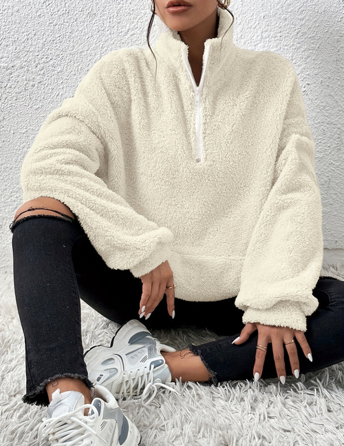 Damen-Fleecejacke aus weichem Fleece mit entspannter Passform – perfekt für kalte Wintertage 1