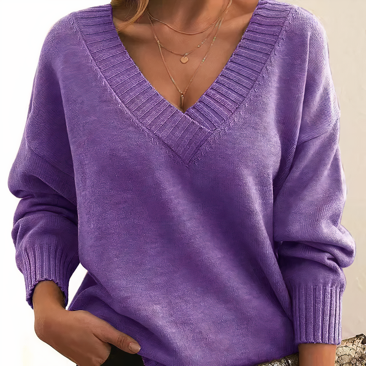 Variant image for Damen V-Pullover Modern aus Kaschmir-Material-55
