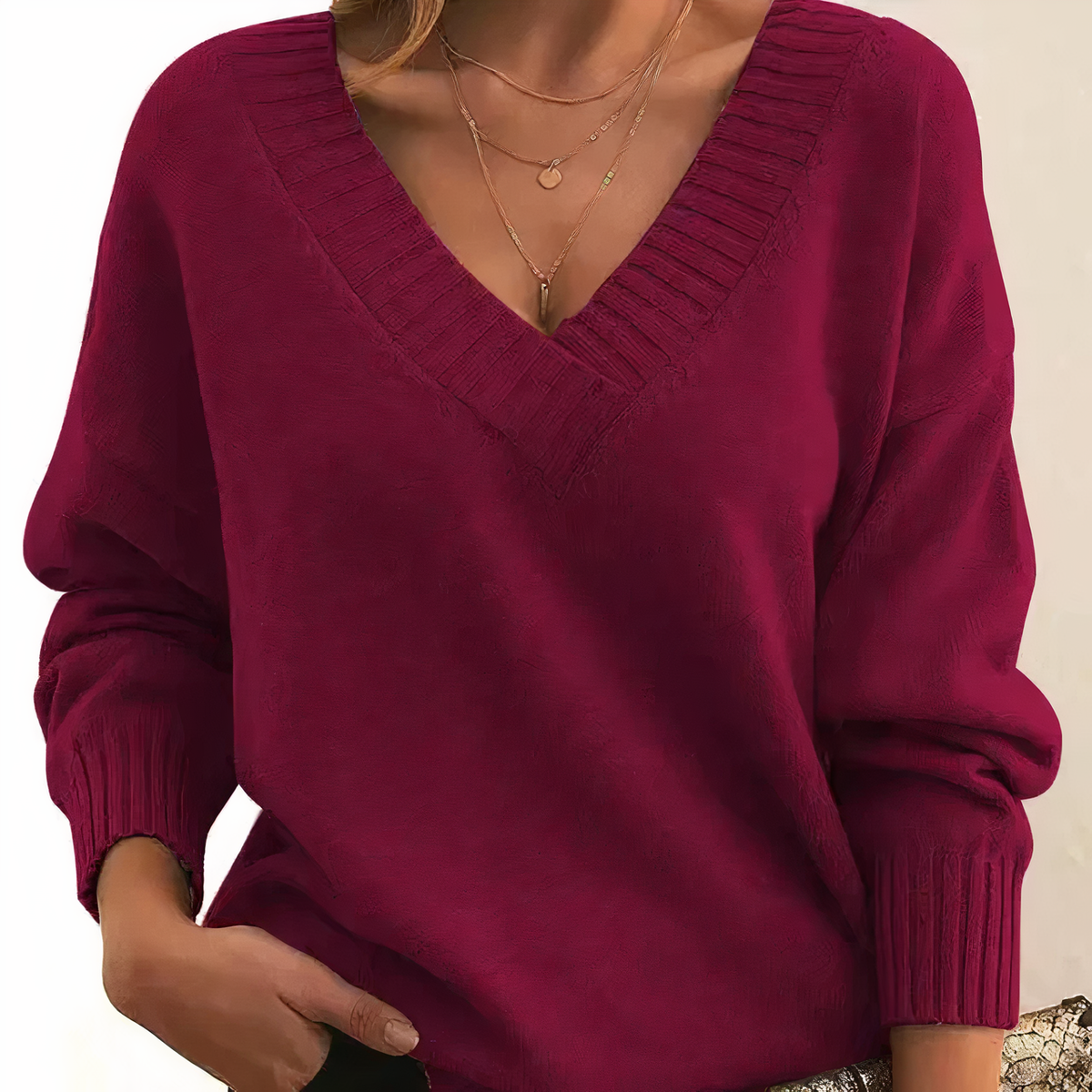 Variant image for Damen V-Pullover Modern aus Kaschmir-Material-37