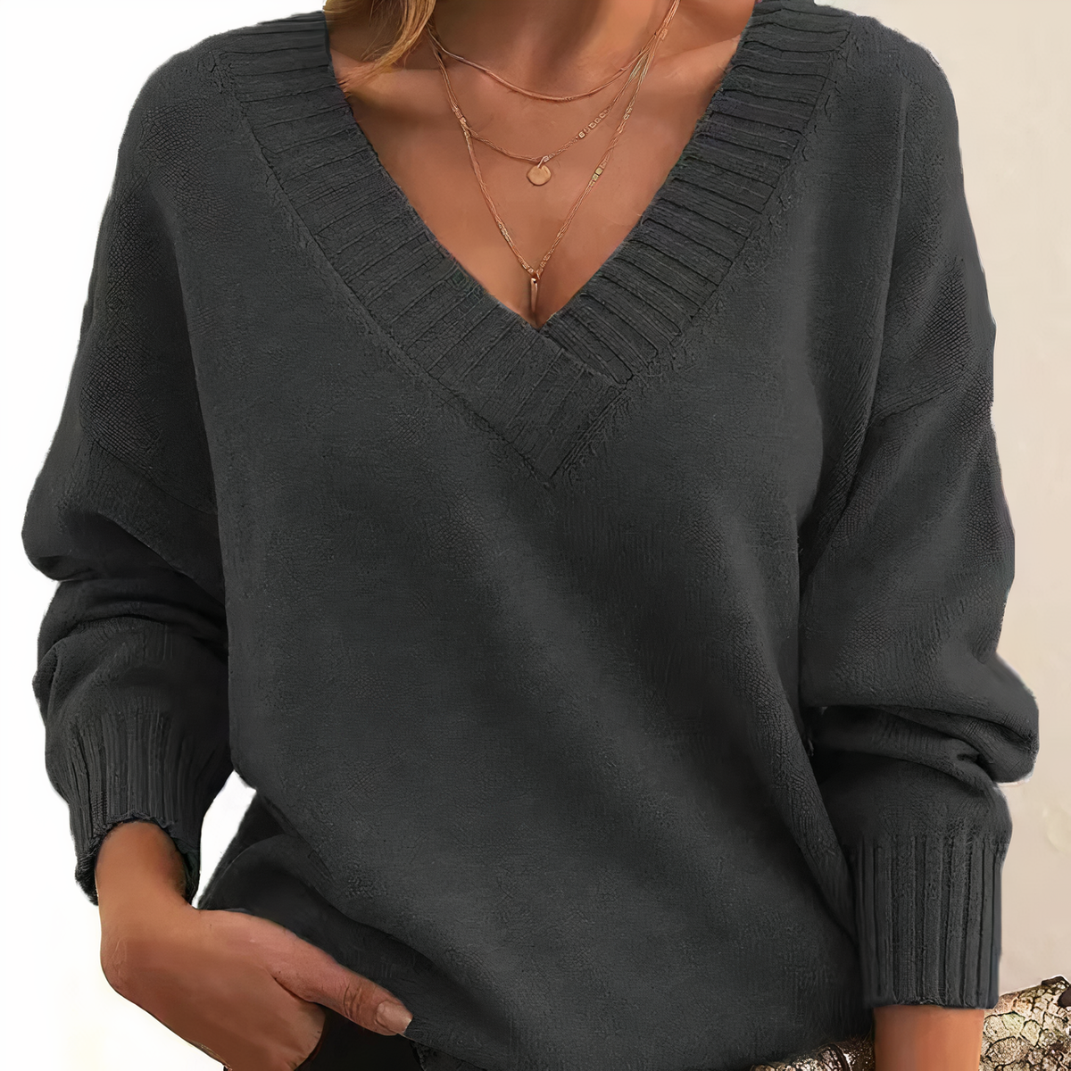 Variant image for Damen V-Pullover Modern aus Kaschmir-Material-7