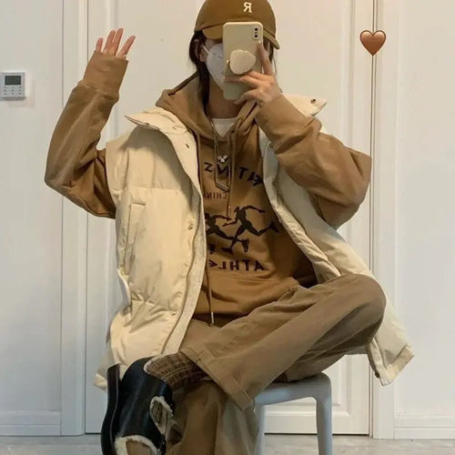 Damen Voluminös Daunenjacke Hochwertiges Polyester-1