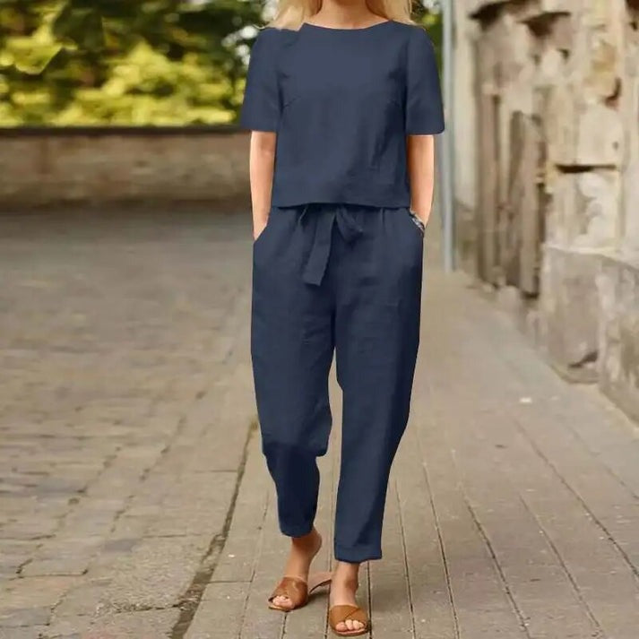 Damen-Sommer-Set luftiges Design 100 % Baumwolle-1