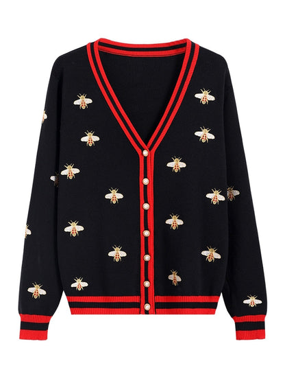 Damen-Cardigan, lässige Viskose, mit Tierdesign-1
