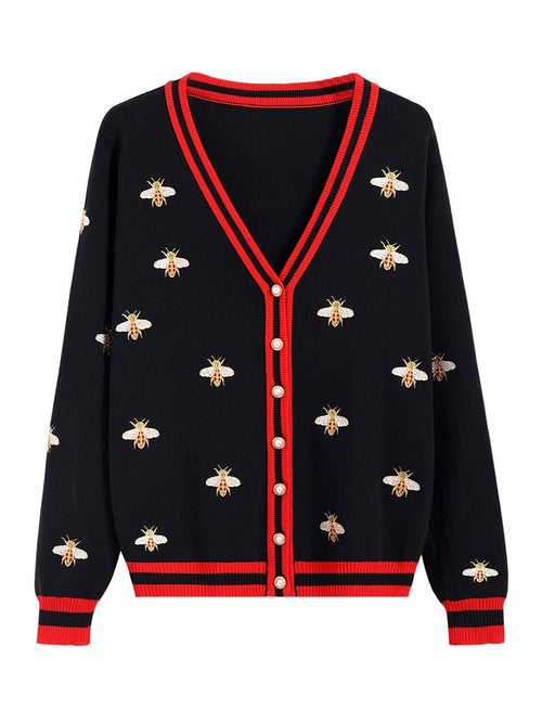 Damen-Cardigan, lässige Viskose, mit Tierdesign-1
