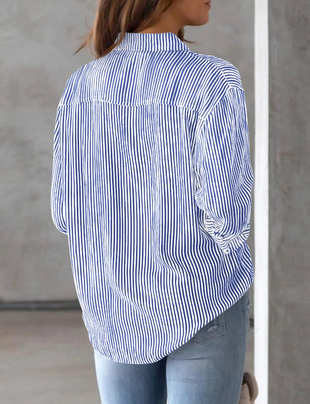 Bluse Damen mit Knopfdetails Leichtes Material für lockerem Stil 3