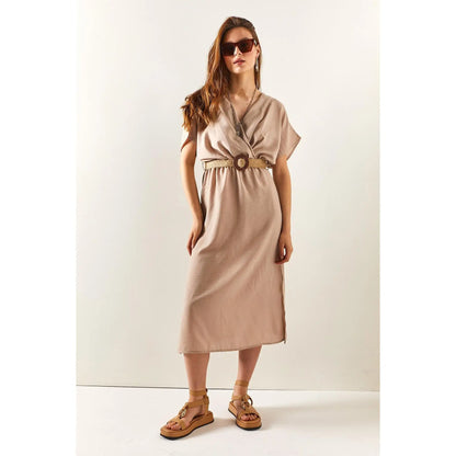 Damen-Sommerkleid mit doppelten Schlitzen aus 100% Baumwolle-2