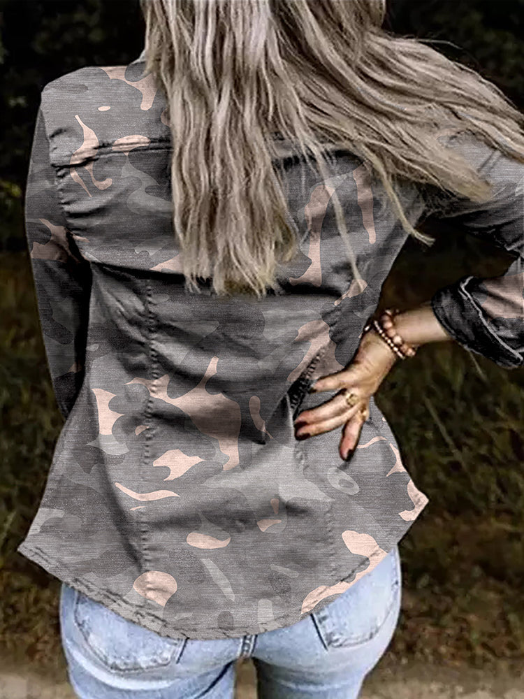 Damen-Freizeitjacke mit langen Ärmeln aus Baumwolle und Polyester – modernes und elegantes Design für Herbst/Winter 2