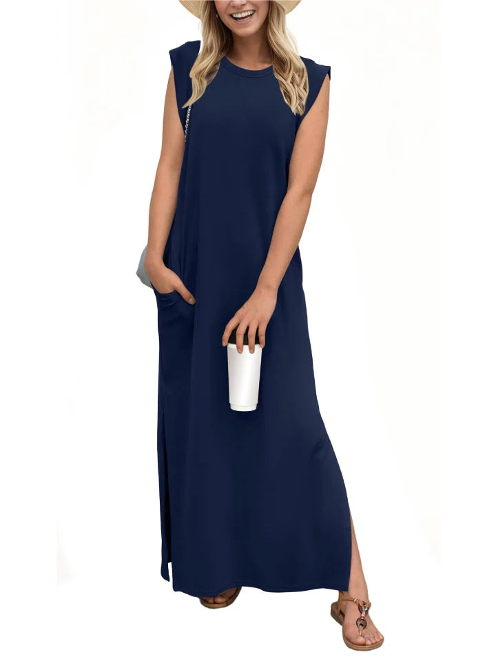 Damen-Kleid, gestrickt, mit Schlitz, Acryl-6