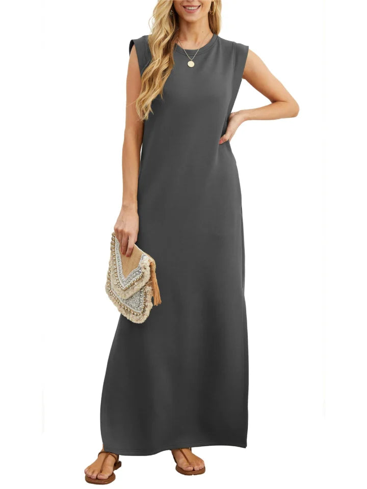 Damen-Kleid, gestrickt, mit Schlitz, Acryl-2