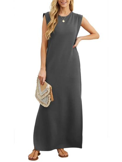 Damen-Kleid, gestrickt, mit Schlitz, Acryl-2