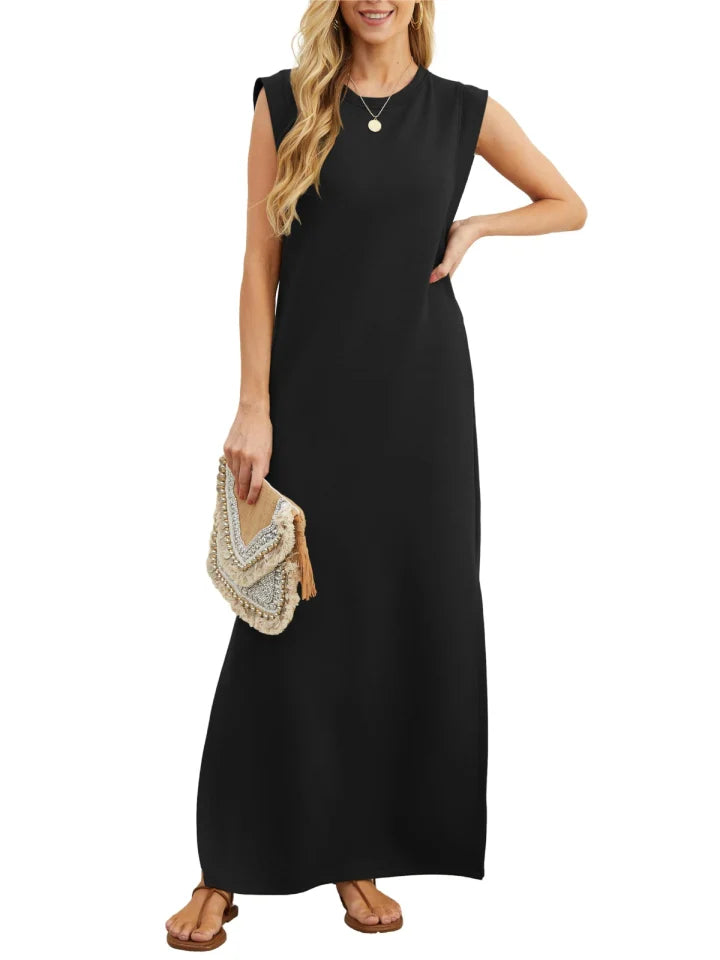 Damen-Kleid, gestrickt, mit Schlitz, Acryl-1