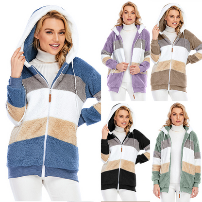 Damen Winterjacke Gefütterte Kapuze Isolierendes Material-2