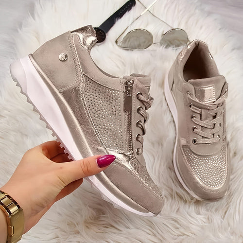 Damen-Freizeitschuhe, mit Reißverschluss, PU, Gummi-1