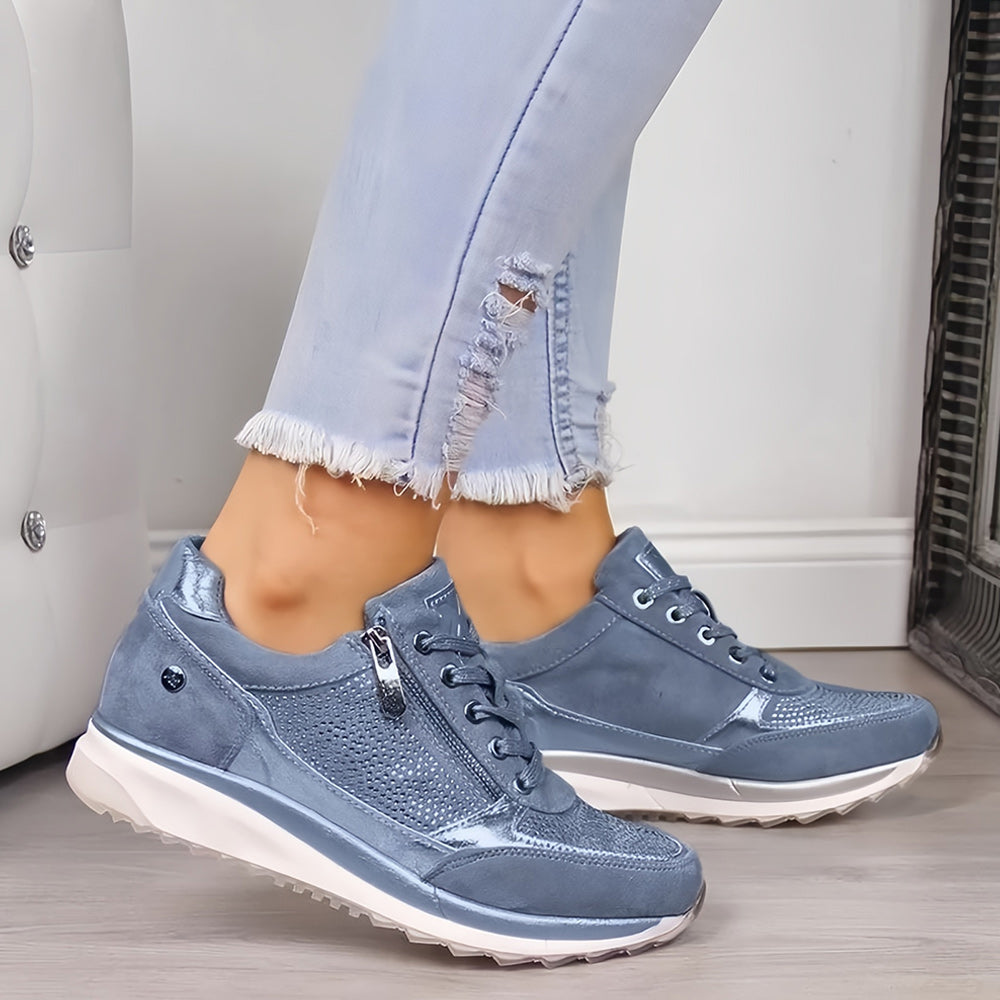 Damen-Freizeitschuhe, mit Reißverschluss, PU, Gummi-3
