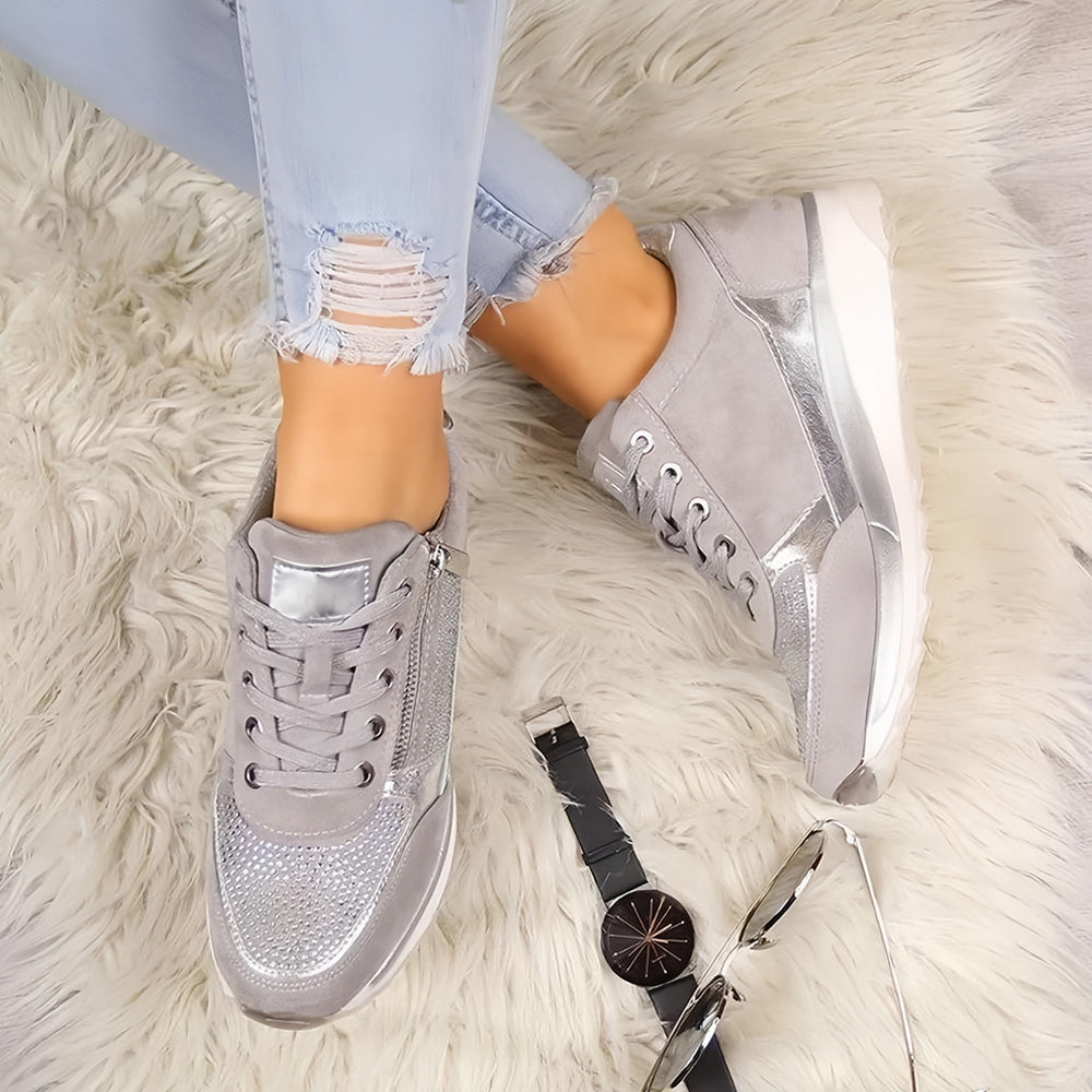 Damen-Freizeitschuhe, mit Reißverschluss, PU, Gummi-6