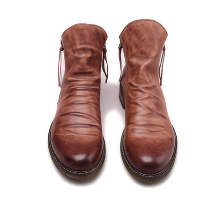 Hohe Herren-Stiefel, PU, Material, mit dekorativem Reißverschluss-5