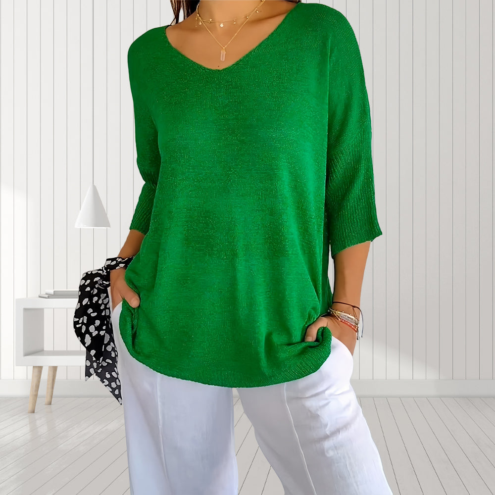 Variant image for Damen-Top, V-Ausschnitt, halbe Ärmel, Polyester-41