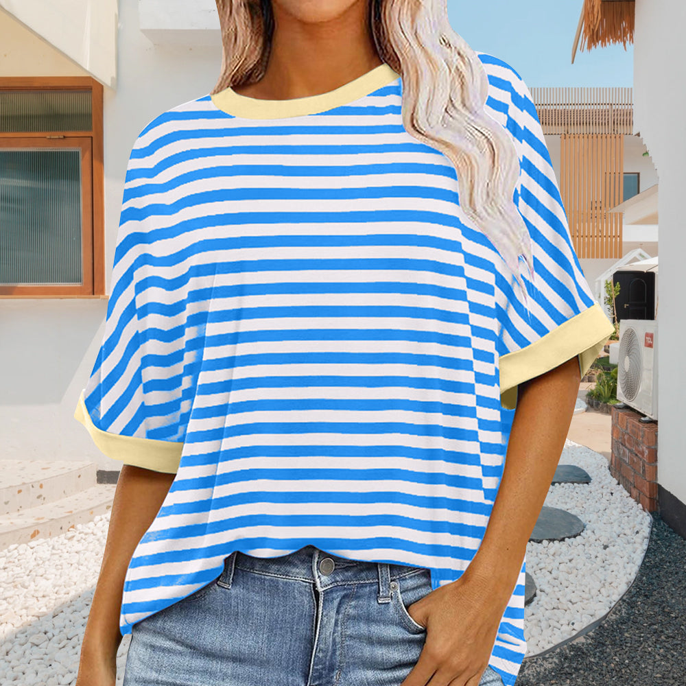 Damen-T-Shirt, kurzärmelig, Rundhals, 100 % Baumwolle-5