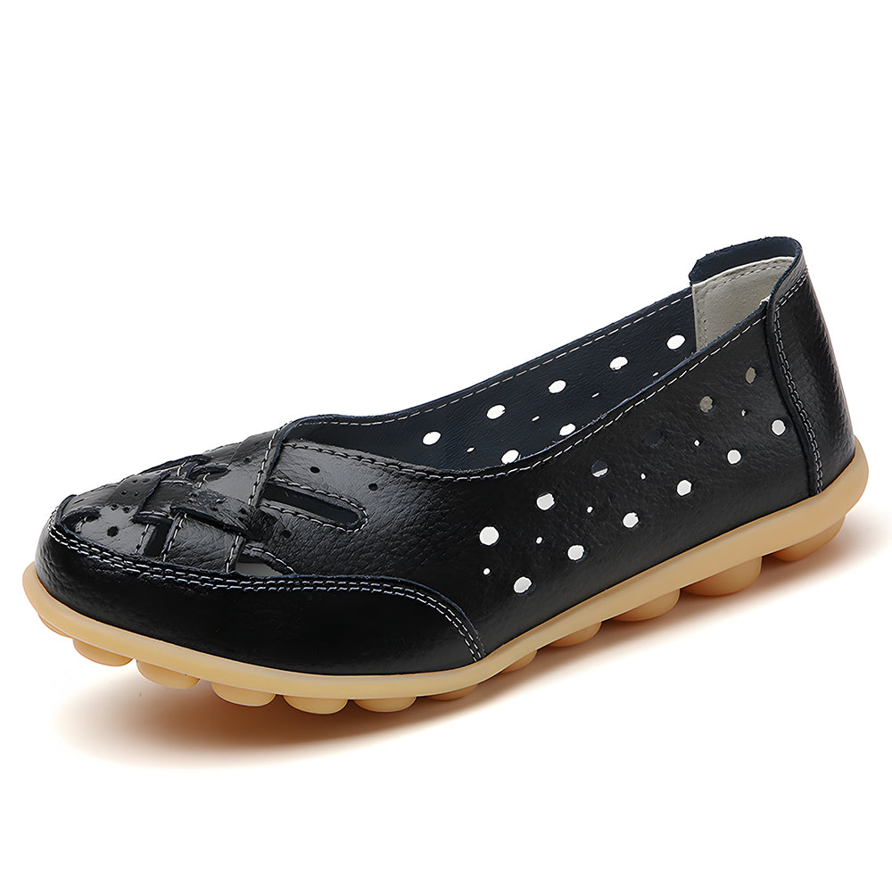 Damen-Schuhe aus hochwertigem Leder mit hohler Sohle-3