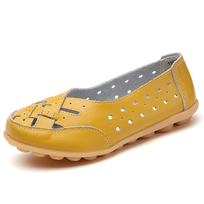 Damen-Schuhe aus hochwertigem Leder mit hohler Sohle-5