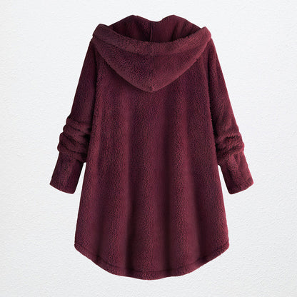 Damenjacke Fleece Kapuzenjacke Polyester Lässig-5
