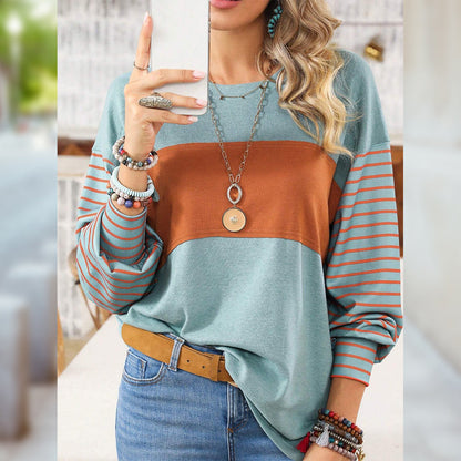 Variant image for Damen-Langarm-T-Shirt, gestreift, Polyester, mit rundem Ausschnitt-21