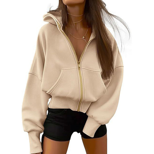 Damen-Trainingsjacke, mit Reißverschluss, verstellbarer Ausschnitt, Polyester-1