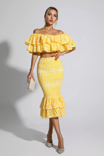 Damen-Outfit, Boho-Chic, Seide, elegant, geraffter Rock 7