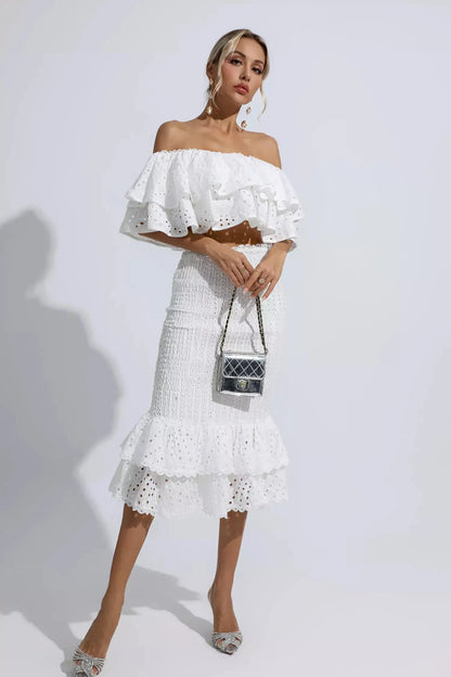 Damen-Outfit, Boho-Chic, Seide, elegant, geraffter Rock 4