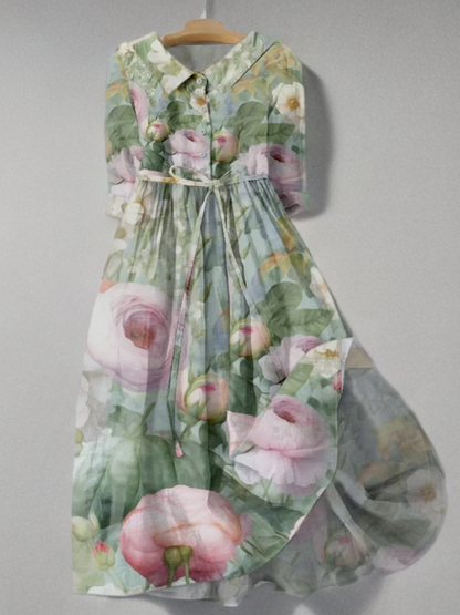 Damen-Spitzenkleid, Blumenmuster, leichtes Material-2
