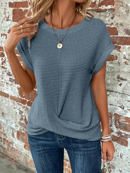 Variantenbild für Damen-Strick-T-Shirt, lässig, 100% Baumwolle-1