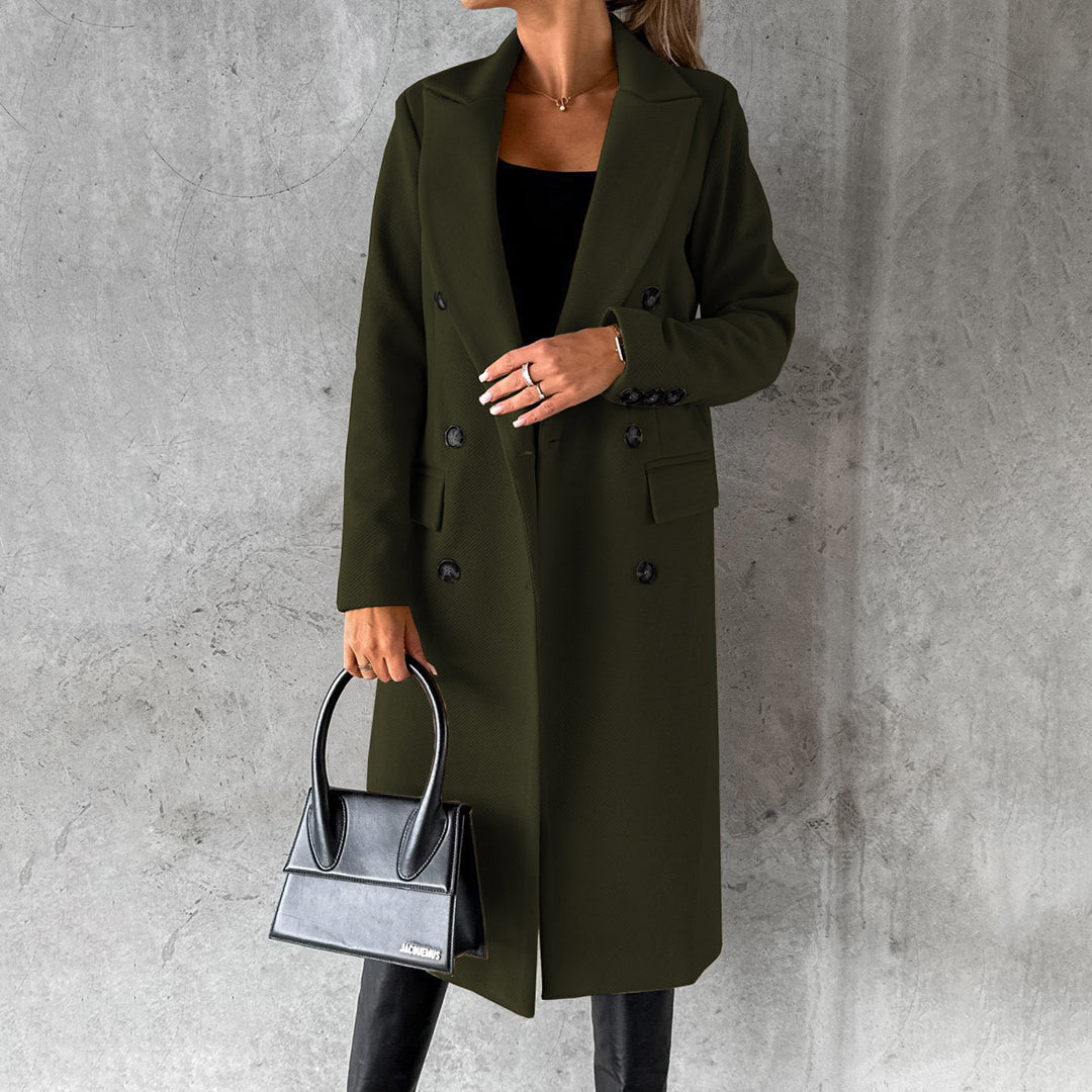 Damen-Lange Winterjacke, Elegantes Hochwertiges Material 11