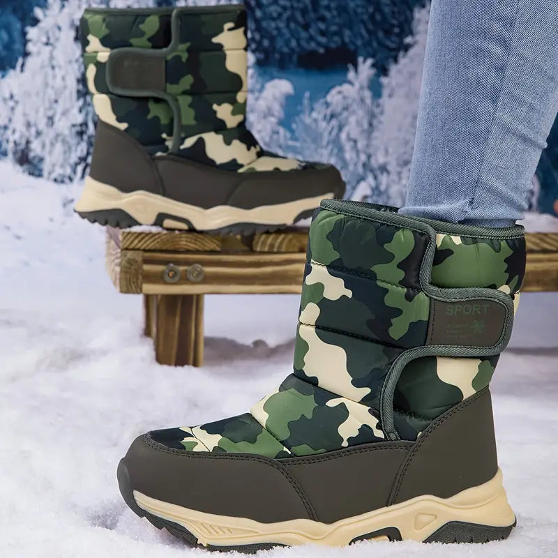Damen-Schneestiefel, isoliertes Tarnmuster, hartes strapazierfähiges Material-5