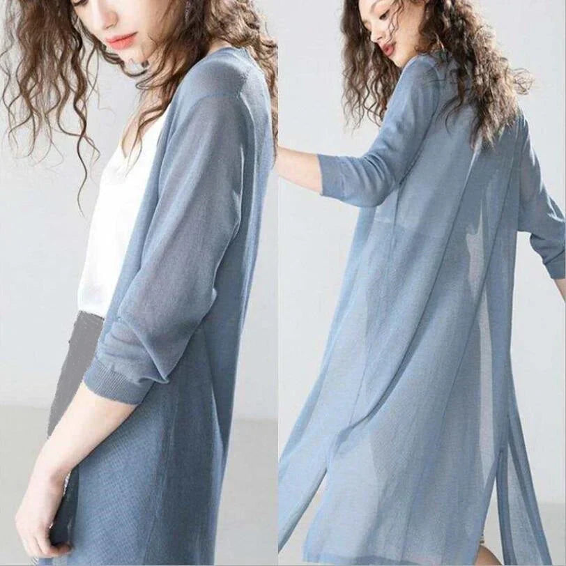Variantenbild für Lange Damen-Strickjacke, gestrickt, 100% Acryl-1