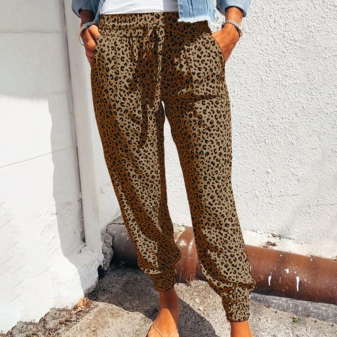Variant image for Damen-Hose, Leopardenmuster, trendiger elastischer Stoff-6