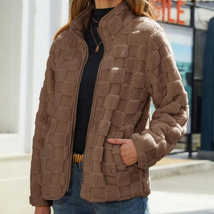 Damen-Fleecejacke, kurz, modernes Design, weicher Fleece-5