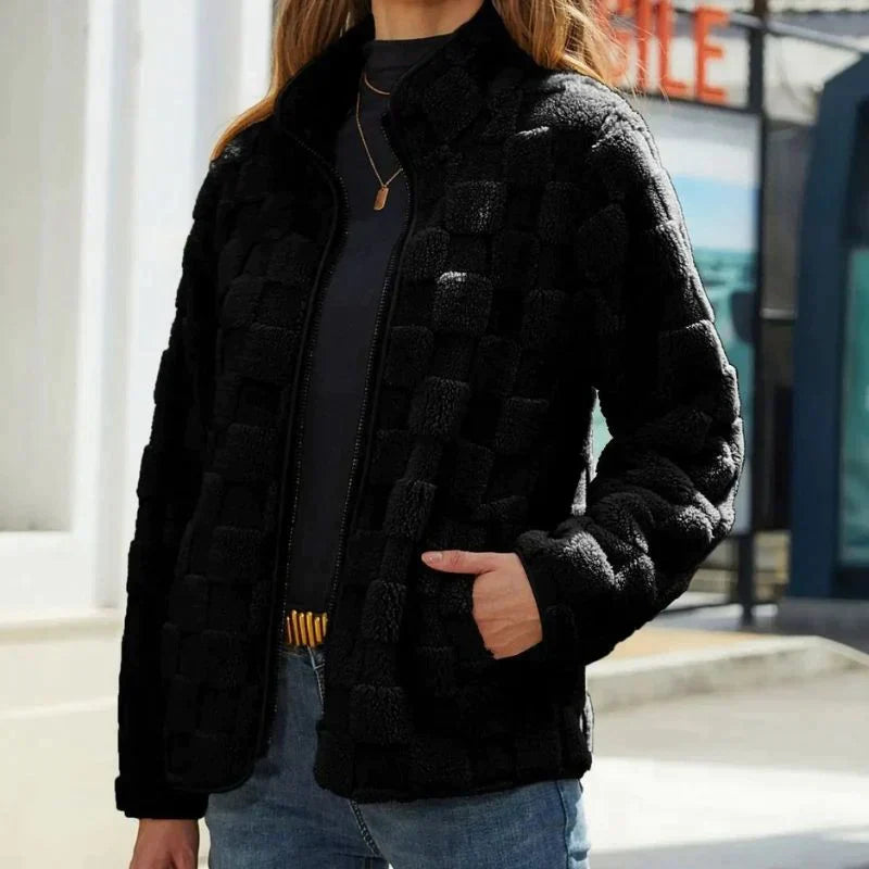 Damen-Fleecejacke, kurz, modernes Design, weicher Fleece-6