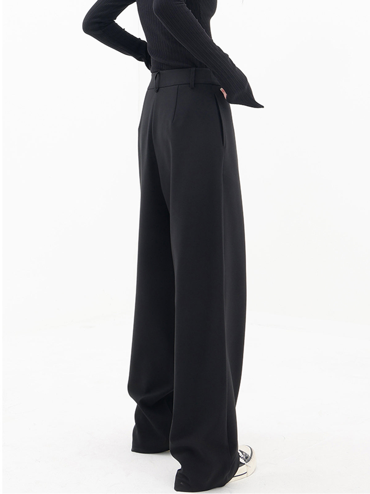 Damen-baggye-Hose, asymmetrisches Design, Baumwolle-3