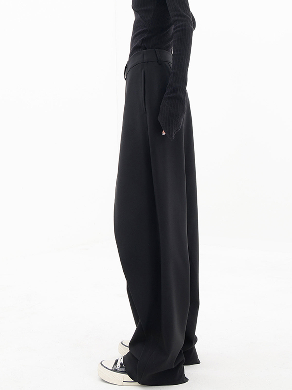 Damen-baggye-Hose, asymmetrisches Design, Baumwolle-4