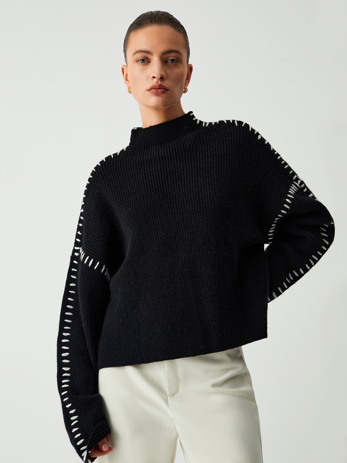 Oversize-Damen-Strickpullover aus weichem Material – trendig und bequem für den Alltag, perfekt für Layering-Styling 2