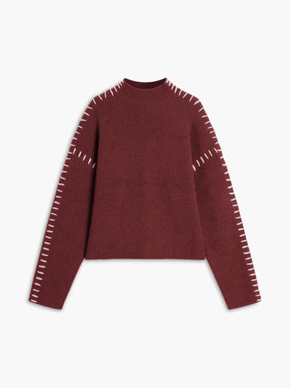 Variantenbild für Damenpullover Mockneck lässiges Design 100% Acryl-13