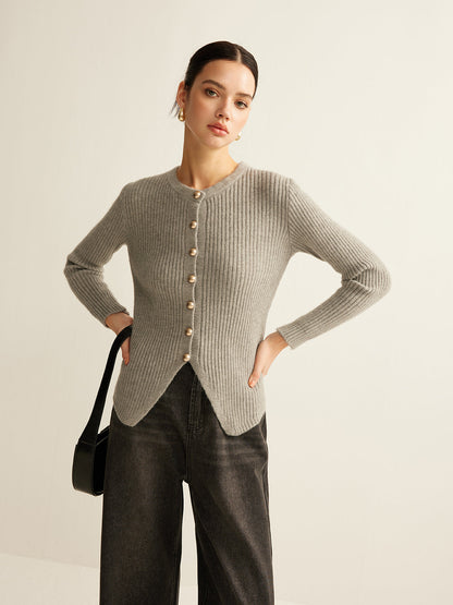 Damen-Pullover mit Knopfdetails, Polyester und Baumwolle-5