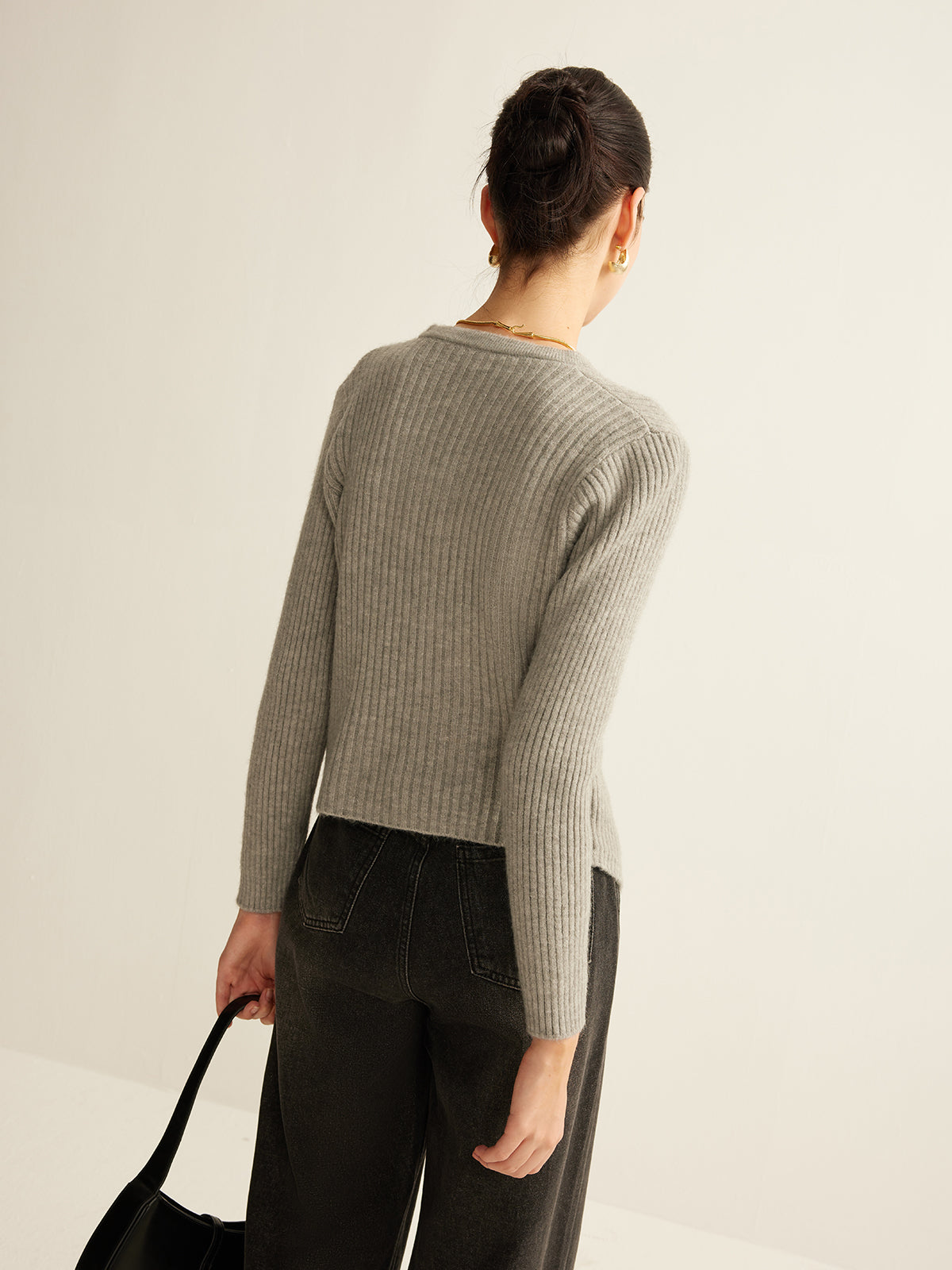 Damen-Pullover mit Knopfdetails, Polyester und Baumwolle-4