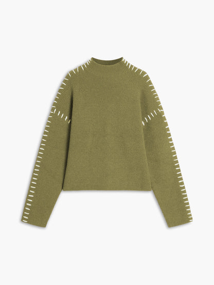 Variantenbild für Damenpullover Mockneck lässiges Design 100% Acryl-17