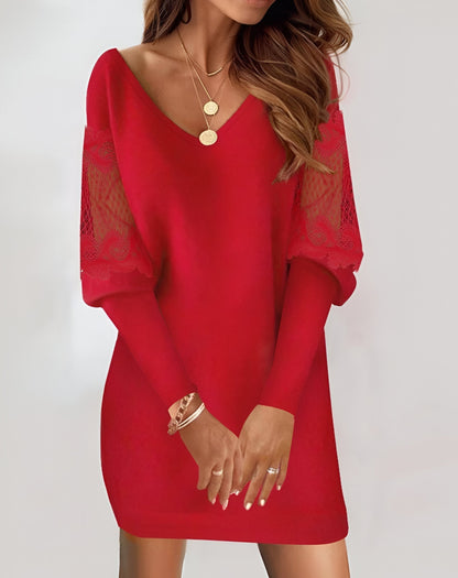 Damen-Midikleid, lange Ärmel, leichter Stoff, für Hochzeit und Party-3