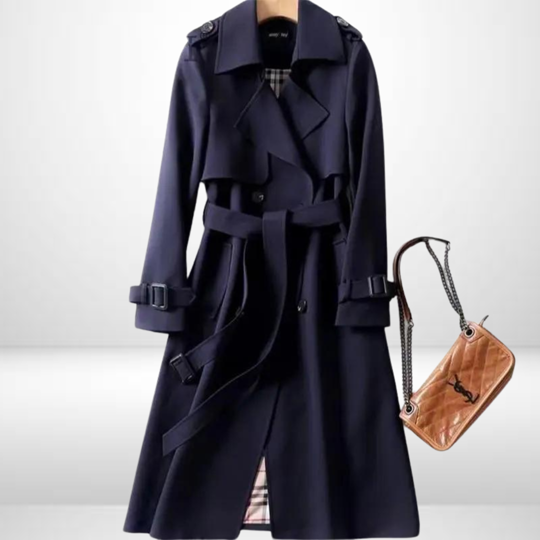 Damen-Lange Winterjacke, Moderne Wolle, Polyester-6