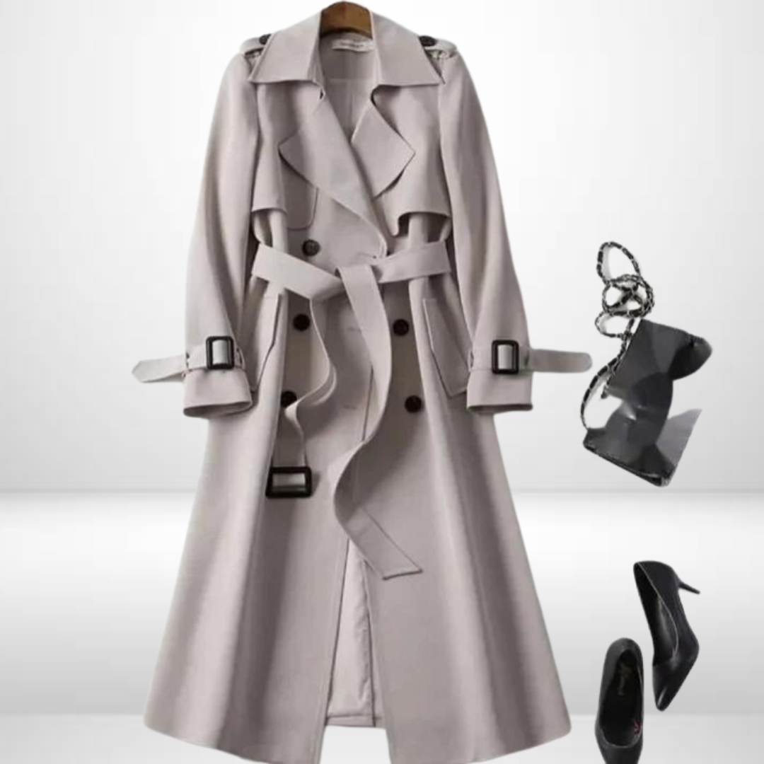 Damen-Lange Winterjacke, Moderne Wolle, Polyester-5